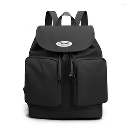 School Bags Women's Solid Colour Backpack Bag Casual Fashion Travel Dual-use Knapsack Female Simple