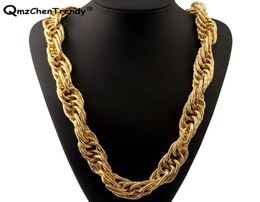 T Show Stage 22mm Width 243g Super Heavy Women Mens Rope Chain Necklaces Golden Silver Bling Hip Hop Exaggerated Jewelry5269328