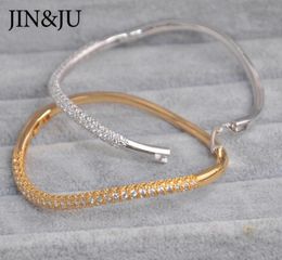 Bangle JINJU Luxury Gold Color Charm BraceletsBangles For Women Copper Cubic Zirconia Cuff Braclet Femme Dubai Fashion Jewelry5154660