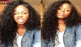 Brazilian Indian Maylasian Unprocessed Virgin Hair Deep Wave Hair 4 Bundles Ishow Top 8A Hair Weave 828inch Selling Ship269D1241073