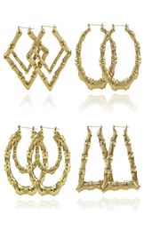 2019 2020 Fashion Jewellery Multiple Shapes Ethnic Large Vintage Gold Plated Bamboo Hoop Earrings for Women 9 Modes choice3314742