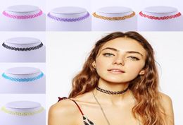 Fashion Handmade Vintage Hippy Stretch Tattoo Choker Necklace Elastic Line Punk Grunge Statement Necklace Jewelry for Women Men Ho8569763