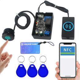 Mobile phone NFC fingerprint relay control module DC10V120V IC card induction access controller Switch locomotive car unlock 240123