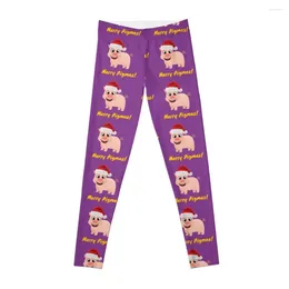 Active Pants Merry Pigmas Cute Pig Themed Christmas Design For Farmyard Animal Lovers Leggings Women's Gym Womens