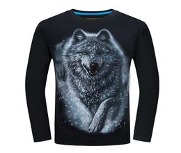 2018 Cheapest Fashion Men tshirt long sleeve cool design 3d funny t shirt homme Wolf Printed casual top Plus Size 6XL whole C9937364