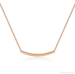 Fashion Bar Charm Choker Necklace For Women Rose Gold Link Chain Stainless Steel Female Statement Necklace Jewelry Gift GX13123332595
