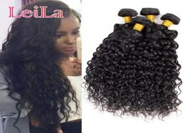 Brazilian Virgin Hair Water Wave 4 Bundles Leila Double Wefts Wet And Wavy Human Hair Extensions Weaves 828inch Brazilian Water W96704944