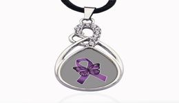 Fibromyalgia Awareness Circle Charm Necklace Jewelry Fashion Popular Beads Chain Crystal Grain Pendant Necklace5533614