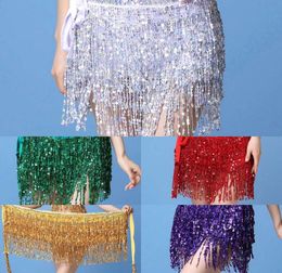 Dance Belly new Sequin fringe Oriental scarf sexy chain Hip Scarf beginner waist skirt versatile4890260