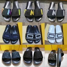 2024 Men Women Designer Slippers Sliders Fashion Sandals Beach luxury brand Slippers Ladies Flip Flops Classic Loafers brown Black White Slides Chaussures Shoes