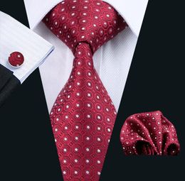 Fast Tie Set Marron White Dot Silk Mens Pocket Square Classic Silk Jacquard Woven Wedding Business Casual Necktie N10188511858