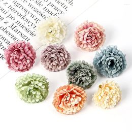 Decorative Flowers Artificial Carnation Heads Wedding Bride Wreaths Scrapbooking DIY Gift Candy Box Home Room Decor Fake Flower