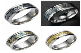 whole 25Pcs 8mm celtic dragon band 316L stainless steel rings fashion band jewelry finger ring27582255425