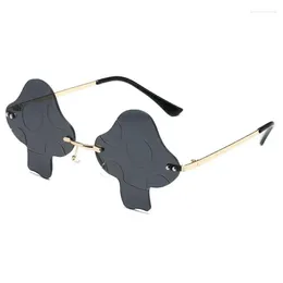 Sunglasses Party Sunshade Decor Eyeglasses Practical Mushroom Frame 2024 Summer Uv-anti Sun Glasses Gradient Lens Irregular