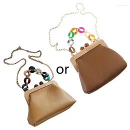 Evening Bags Stylish Women Hand Bag Vintage Clip Clutch Simple Elegant Single-shoulder For Girls