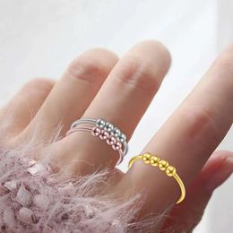 Cluster Rings Product Micro-motion Bead Ring Rotator Single-turn Spiral Free Rotation Anti-stress Anxiety Female