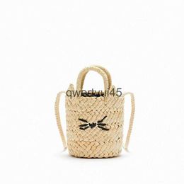 Shoulder Bags New Corn Fur Woven Womens Crossbody Bag Fasion Bucket Kien Soulder Boemian Summer Beac Female andbag Sopper PurseH24218