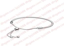 Authentic 925 Sterling Silver Hand rope Bracelets for Adjustable size Women Wedding Gift Jewelry Bracelet with Original box8054858