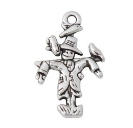 Whole Alloy Antique Silver Plated Scarecrow Shape Charms Fork Farmers 1525mm 100pcs AAC3824932289