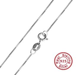 Fashion Jewelry Sterling Silver Chain 925 Necklace Box Chain for Women 1mm 16 18 20 22 24 Inches3263958
