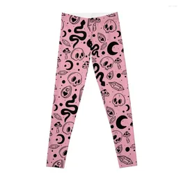 Active Pants Pink Witchy Pattern Leggings Sports For Leggins Push Up Woman Women Sportwear Womens