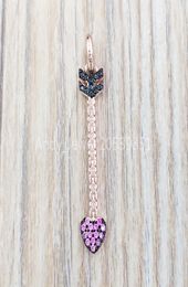 Pendant Necklaces San Valentien Arrow Pendant In Rose Gold Vermeil With Rubby And Spainel Authentic 925 Sterling Silver pendants A8926097