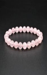 6 8 10 mm Pink Rose powder Crystal quartz natural stone Bracelet Elastic pulse jewelry7720144