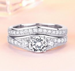 Top quality 30 piece Sparkling Cubic Zirconia Anniversary Wedding rings set for women Engagement Ring Bridal Sets 925 Sterling Sil2573231