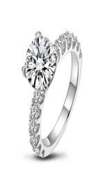 Female Ring 925 Silver Iinlaid 3CT Round Shape Simulation Diamond Wedding Or Engagement Ring Lovers Luxury EuroAmerican8956703