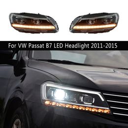 Daytime Running Light Head Lamp For Volkswagen Passat B7 LED Headlight Assembly 11-15 Streamer Turn Signal Indicator Car Accessories