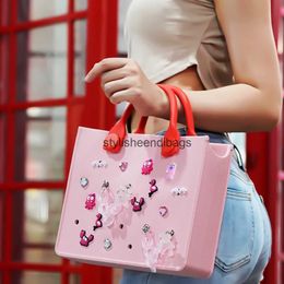 Totes The orange guy Pink Casual Waterproof Travel Tote Bag Women Fashion New EVA Punched Handbag Fit Charms Outdoor Beach BagsH24219