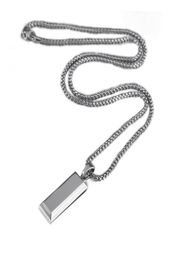 Mens Fashion Hip Hop Jewelry Bullion Pendant Necklace Silver Stainless Steel Chain Design 18k Gold Plated Trendy Necklaces For Men Gifts7780496