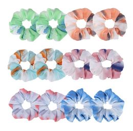 Tiedyed Hairbands Scrunchies Women Baby Girls Colorful cloth hair ring Circle Hair Band Fixed Hair for Girls Scrunchy party gifts6395823