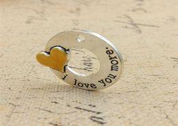 100 PCSlot Antique silverquot I love you more quot inspiration charm pendant DIY Jewellery supply30mm6577772