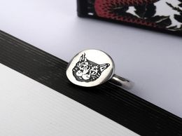 Cute Letter Cat Ring for Woman Top Quality Silver Plated Ring Personality Charm Ring Fashion Jewelry Supply5774802
