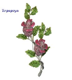 Two style Available Spring Blossom Purple Rose Brooch Pin Botany Plant Fashion Jewellery Factory Direct Selling Whole Gift2494883