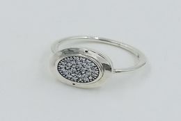 Classic design authentic 925 Sterling Silver RINGS Compatible fit Jewellery with logo Round disc CZ paved Ring4649575