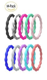 10 Pack Silicone Wedding Ring for Women Thin Stackable Rubber Band Fashion Colourful Comfortable Fit Skin Safe Low MOQ24946921838100