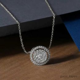 Pendant Necklaces Huitan Round Shaped Pendant Necklace Full Paved CZ Silver Colour Clavicle Chain Necklace for Women Wedding Trend Eternity Jewellery