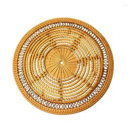 Table Mats Retail Rattan Weave Cup Mat Set Drink Coasters Round Pot Pad Placemat Home Decoration Insulation Handmade Coffee