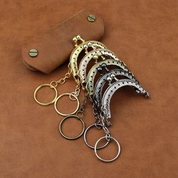 10Pcs 5CM Metal Coin Purse Frame For Bag With Key Ring Hardware Kiss Clasp To The Wallet Clutch Bags Sew Accessories 240126