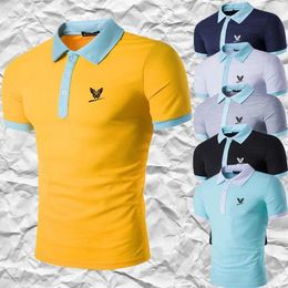 Men's Polos Short Sleeved Polo Shirt Casual Standing Collar