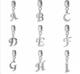 Letter Charms for Bracelets Necklace Authentic 925 Sterling Silver A-Z Pendant Beads DIY Alphabet Charms for Making Jewelry4670632