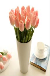 PU Tulip display flower real touch nonpolluting PU Tulip Artificial Flowers Simulation Wedding or Home Decorative Flower shi6458095