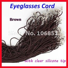 JX001 100pcs BROWN Colour Nylon eyeglasses cord spectacle sunglasses chain reading glasses Eyewear holder with CLEAR TIP 240202