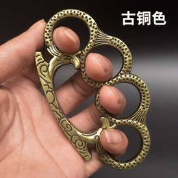 Double Dragon Pattern Four Finger Ring Travel Fist Cl Designer Set Car Equipment Hand Tiger SFO4