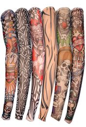 Stretchy Nylon Fake Temporary Tattoo Sleeves Body Art Arm Stockings Slip Accessories Halloween Tattoo Soft For Men Women7800969
