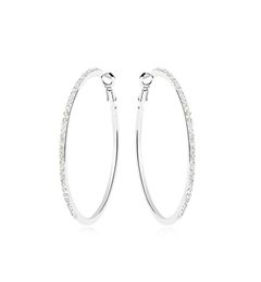 New simple design Austrian crystal rhodium plated big hoop earrings for women bridal wedding party bijoux accessories bijoux 1939201