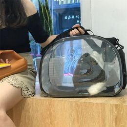 Cat Space Capsule Transparent Bag Breathable Pet Small Dog Backpack Travel Cage Handbag for Kitten 240131