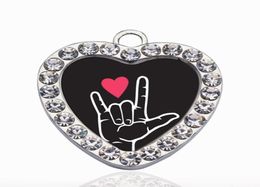 I LOVE YOU SIGN LANGUAGE INTERPRETER CIRCLE CHARM Charms DIY Jewelry NecklaceBraceletsChoker Making Handmade8264368